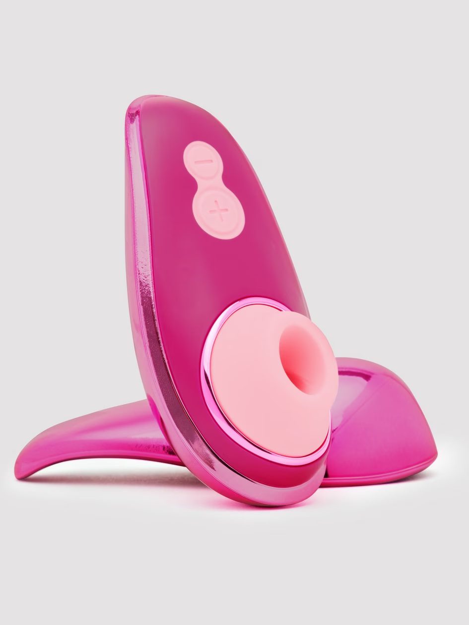 Bright pink suction vibrator with lid